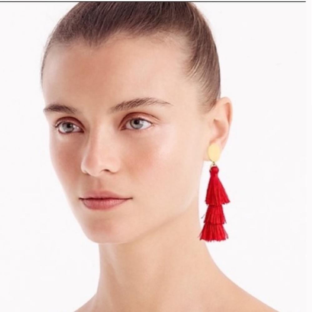 J Crew blue Tassel Earrings - Picture 2 of 2